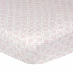 Just Born By Gerber® Bedding Keepsake Pink Diamond Fitted Crib Sheet