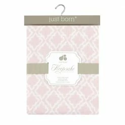 Just Born By Gerber® Bedding Keepsake Pink Diamond Fitted Crib Sheet