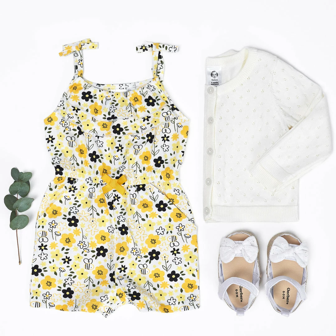 Best deal 🥰 Gerber® 2-Pack Baby & Toddler 👧 Girls Bee Garden Tank Rompers See What's New 😉 2 Gerber® 2-Pack Baby & Toddler Girls Bee Garden Tank Rompers See What's New