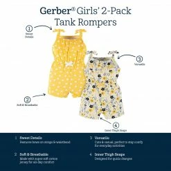 Best deal 🥰 Gerber® 2-Pack Baby & Toddler 👧 Girls Bee Garden Tank Rompers See What's New 😉 21 Gerber® 2-Pack Baby & Toddler Girls Bee Garden Tank Rompers See What's New