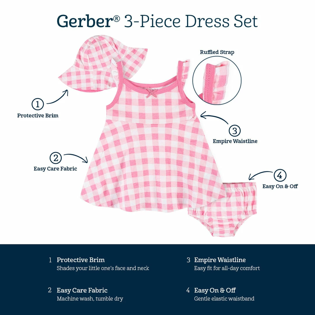 Best reviews of 😉 Gerber® 3-Piece Baby & Toddler 👧 Girls ☀️ Summer Blossom 👗 Dress, Diaper Cover & Sun Hat Set See What's New 🧨 7 Gerber® 3-Piece Baby & Toddler Girls Summer Blossom Dress, Diaper Cover & Sun Hat Set See What's New