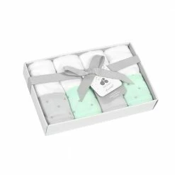 New ✨ Just Born By Gerber® Baby Neutral Sparkle Washcloths 4-Pack In Mint 👏 5 Just Born By Gerber® Baby Neutral Sparkle Washcloths 4-Pack In Mint