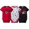 NFL Atlanta Falcons Baby Boy 3-Pack Short Sleeve Bodysuits