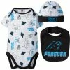 NFL Carolina Panthers Baby Boy 2-Piece Short Sleeve Bodysuit, Bib And Cap Set