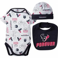 NFL Texans Baby Boy Bodysuit, Cap And Bib Set