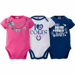 NFL Indianapolis Colts 3-Pack Infant Girl Short Sleeve Bodysuits