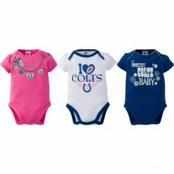 NFL Indianapolis Colts 3-Pack Infant Girl Short Sleeve Bodysuits