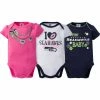 NFL Seattle Seahawks 3-Pack Infant Girl Short Sleeve Bodysuits