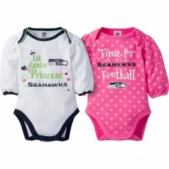 NFL Seattle Seahawks 2-Pack Infant Girl Long Sleeve Bodysuits