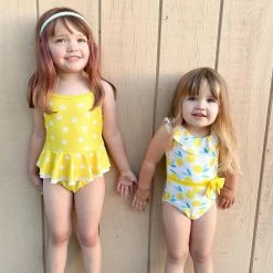Cheapest 👍 Gerber® See What's New Baby & Toddler 👧 Girls Lemon Squeeze One-Piece 🩱 Swimsuit With Ruffle 👍 11 Gerber® See What's New Baby & Toddler Girls Lemon Squeeze One-Piece Swimsuit With Ruffle