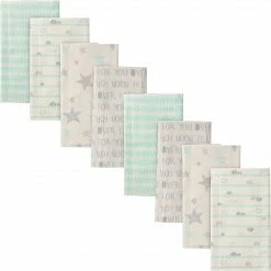Gerber® 8-Pack Neutral Elephants Flannel Burp Cloths
