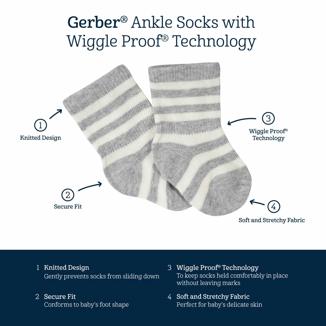 Coupon 🧨 Gerber® 8-Pack Baby Boy's Laces Wiggle Proof® 🧦 Socks 🥰 4 Gerber® 8-Pack Baby Boy's Laces Wiggle Proof® Socks