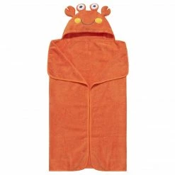Just Born By Gerber® Swimwear Embroidered Orange Crab Hooded Towel