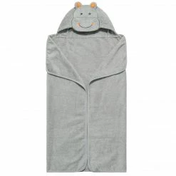 Just Born By Gerber® Baby Neutral Embroidered Grey Hippo Hooded Towel