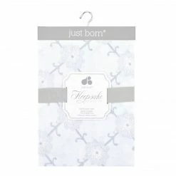 Just Born By Gerber® Bedding Keepsake Woven Crib Sheet - Floral Grid Print