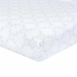Just Born By Gerber® Bedding Keepsake Woven Crib Sheet - Floral Grid Print