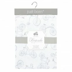 Just Born By Gerber® Baby Neutral Keepsake Woven Crib Sheet - Bikes Print