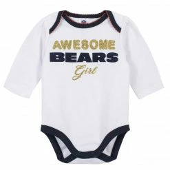NFL Baby Girls Chicago Bears 3-Piece Bodysuit, Pant, And Cap Set