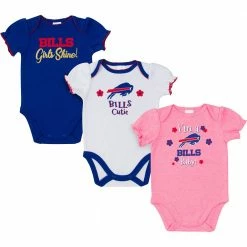 NFL Buffalo Bills 3-Pack Baby Girl Short Sleeve Bodysuit