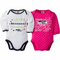 NFL Seattle Seahawks Baby Girls 2 Pack Long Sleeve Bodysuit