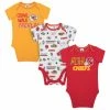 NFL Baby Boys Kansas City Chiefs Short Sleeve Bodysuit, 3-pack