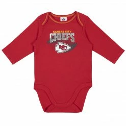 NFL Baby Boys Kansas City Chiefs Long Sleeve Bodysuit, 2-pack 