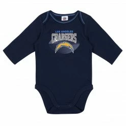NFL Baby Boys Los Angeles Chargers Long Sleeve Bodysuit, 2-pack 