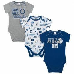NFL BabyPreemie - 24M Colts Baby Boys 3-Pack Short Sleeve Bodysuit