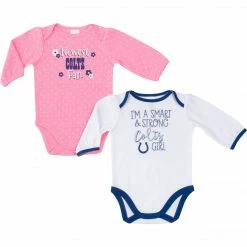 NFL Indianapolis Colts Baby Girl Long Sleeve Bodysuit, 2-pack 