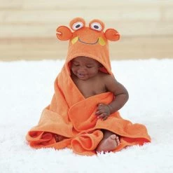 Just Born By Gerber® Swimwear Embroidered Orange Crab Hooded Towel