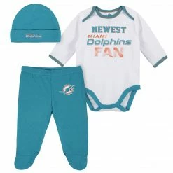 NFL Baby Boys Miami Dolphins 3-Piece Bodysuit, Pant And Cap Set