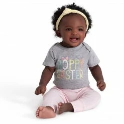Gerber® Baby Neutral "Hoppy Easter" Short Sleeve Onesies® Bodysuit