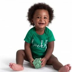 Gerber® Baby Neutral Green "Lucky" Short Sleeve Onesies® Bodysuit