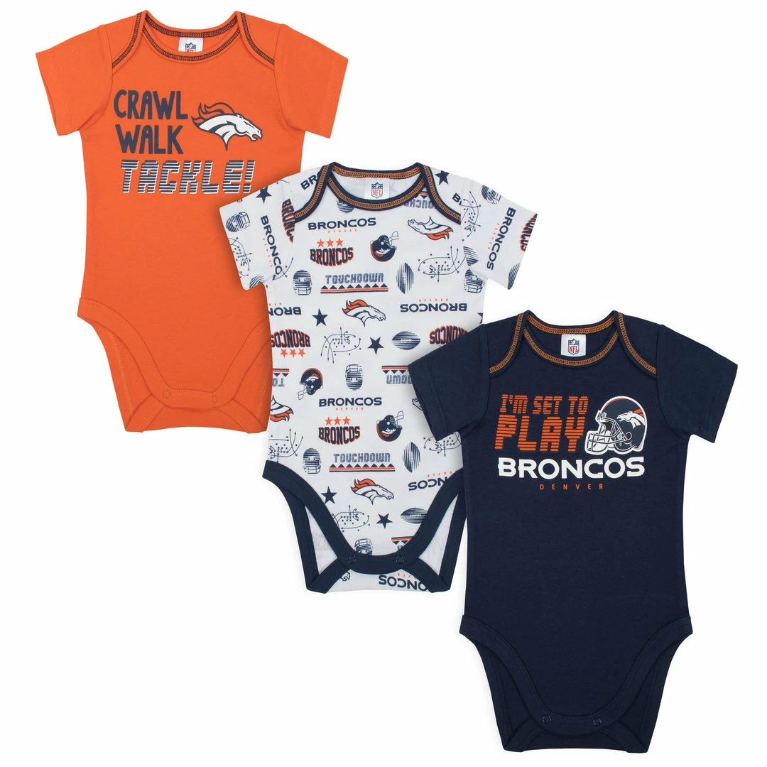 Cheapest 😍 NFL Baby Boys Denver Broncos Short Sleeve Bodysuit, 3-pack 🌟 1 NFL Baby Boys Denver Broncos Short Sleeve Bodysuit, 3-pack