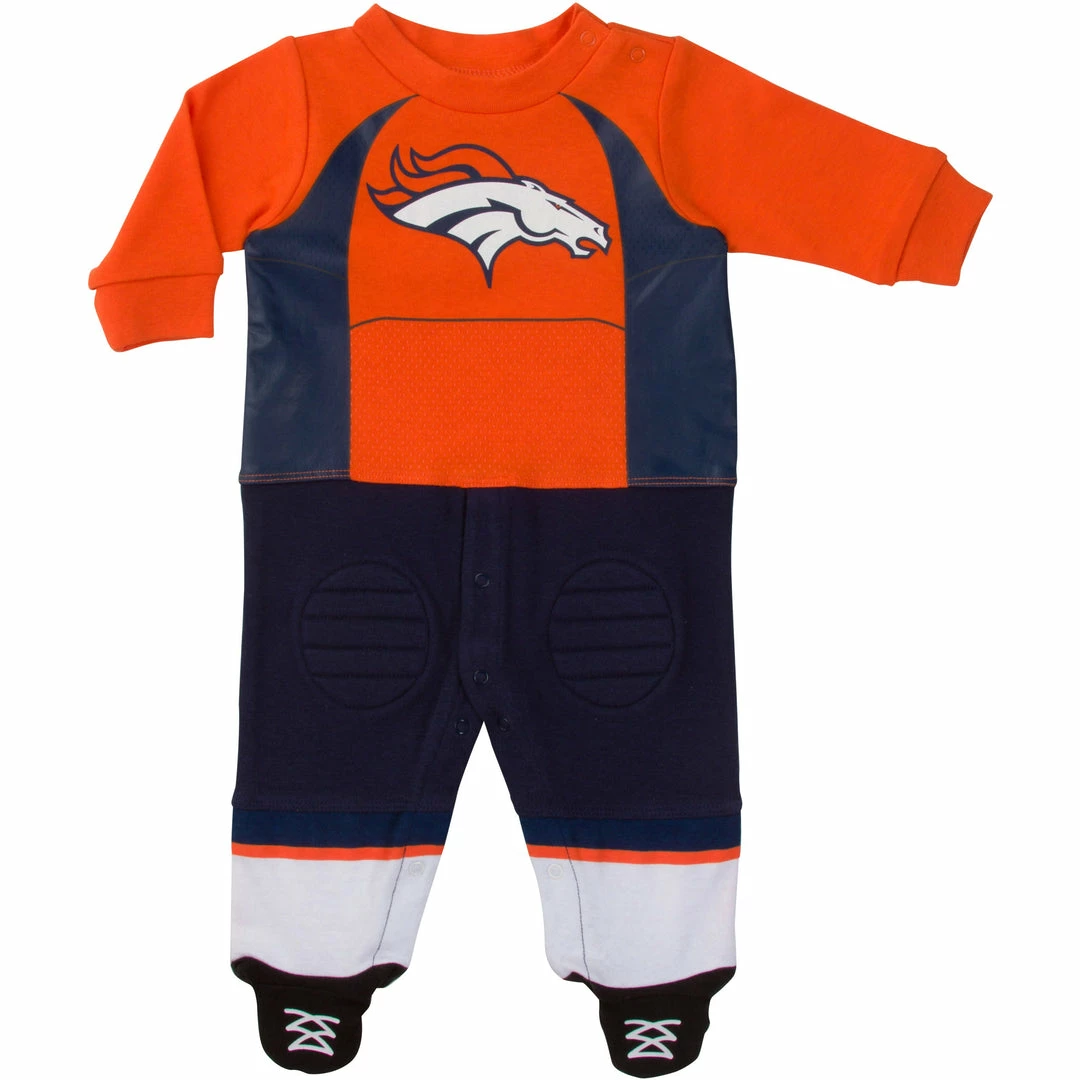 New ⭐ NFL Denver Broncos Baby Boys Footed Footysuit ⭐ 1 NFL Denver Broncos Baby Boys Footed Footysuit