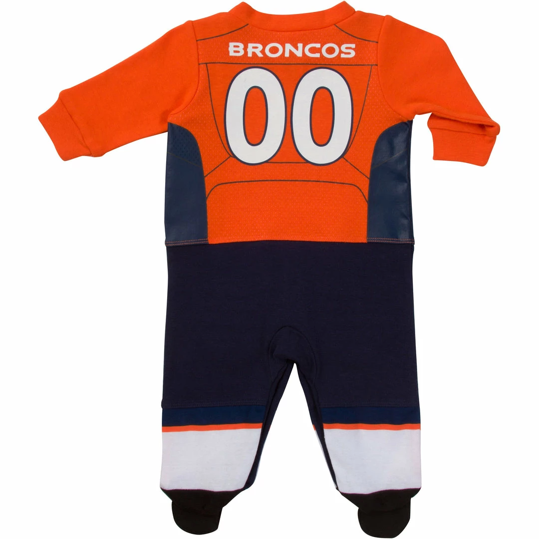 New ⭐ NFL Denver Broncos Baby Boys Footed Footysuit ⭐ 2 NFL Denver Broncos Baby Boys Footed Footysuit