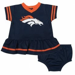 NFL Broncos Baby Girls Dress Set With Panty BabyPreemie - 24M