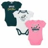 NFL Baby Girls Philadelphia Eagles Short Sleeve Bodysuit, 3-pack