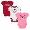 NFL Atlanta Falcons Baby Girl Short Sleeve Bodysuit, 3-pack 