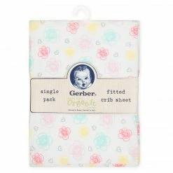 Gerber® 1-Pack Girls Floral Organic Fitted Crib Sheet Organic Collection