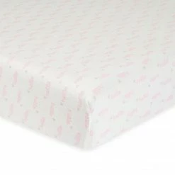 Gerber® Organic Collection 1-Pack Girls Hello Pink Organic Fitted Crib Sheet