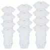 Gerber® 12-Piece White Organic Onesies® Brand Short Sleeve Grow-With-Me Set Solid Essentials