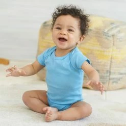 Gerber® BabyPreemie - 24M 5-Pack Solid Blue Baby Short Sleeve Onesies® Bodysuits