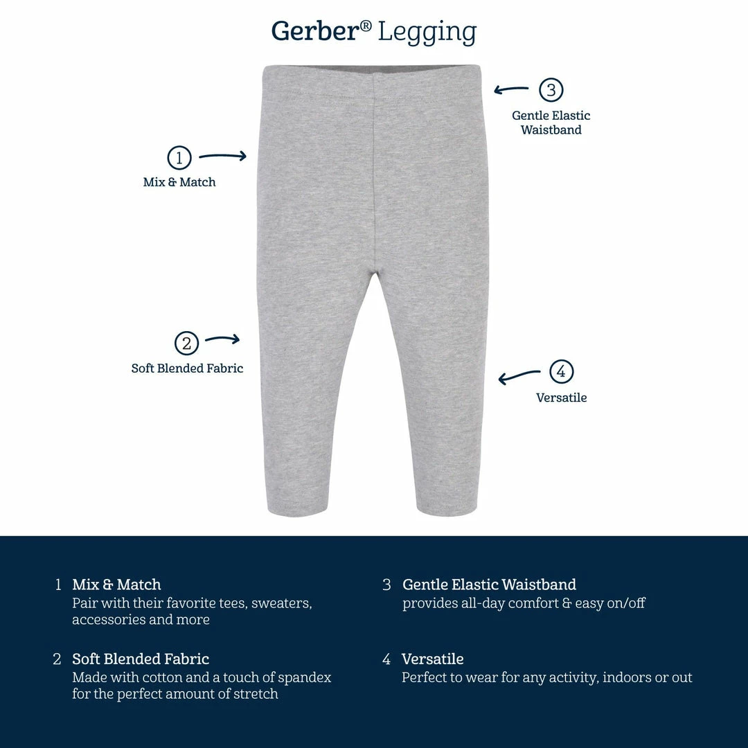 Top 10 🎉 Gerber® 3-Pack Baby 👧 Girls Floral, Pink, & Black Leggings 🧨 5 Gerber® 3-Pack Baby Girls Floral, Pink, & Black Leggings