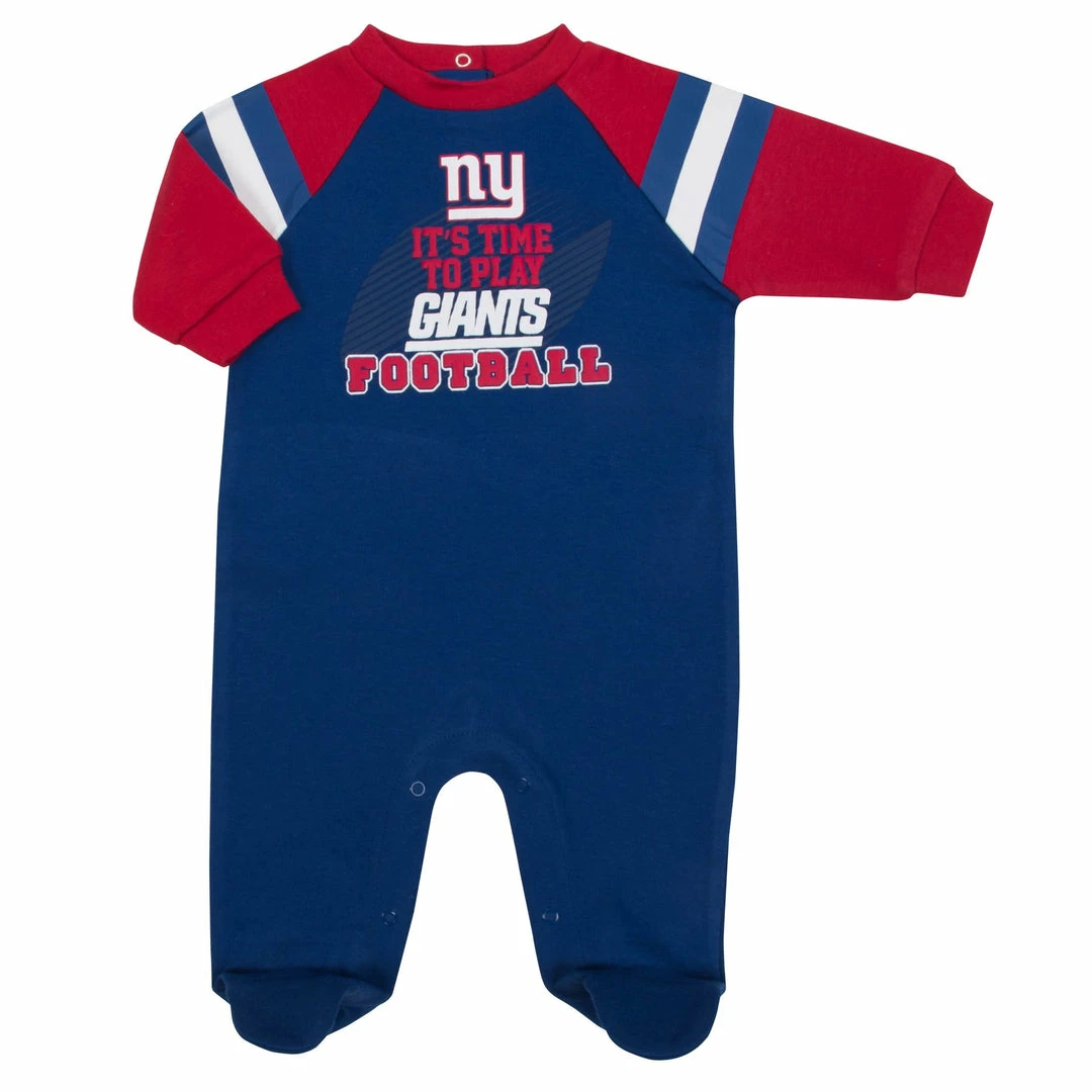 Hot Sale ⌛ NFL New York Giants Baby Boy Sleep N' Play 🌟 1 NFL New York Giants Baby Boy Sleep N' Play