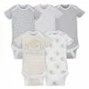 Gerber® BabyPreemie - 24M 5-Pack Neutral Grey Elephant Short Sleeve Onesies® Bodysuits