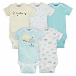 Gerber® BabyPreemie - 24M 5-Pack Short Sleeve Clouds Onesies® Bodysuits