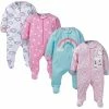 Gerber® BabyPreemie - 24M 4-Pack Baby Girls Clouds Sleep N' Play