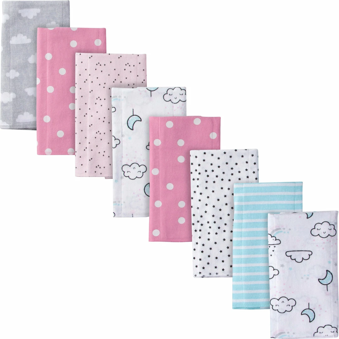 Brand new 🧨 Gerber® BabyPreemie - 24M 8-Pack Baby 👧 Girls Clouds Flannel Burp Cloths ✔️ 1 Gerber® BabyPreemie - 24M 8-Pack Baby Girls Clouds Flannel Burp Cloths