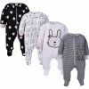 Gerber® 4-Pack Baby Girls Pink Bunny Sleep N' Play BabyPreemie - 24M